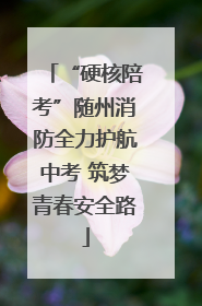 “硬核陪考”随州消防全力护航中考 筑梦青春安全路