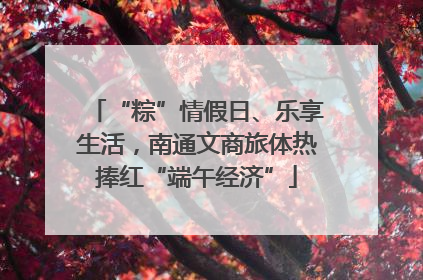 “粽”情假日、乐享生活，南通文商旅体热捧红“端午经济”