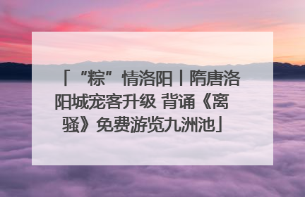 “粽”情洛阳丨隋唐洛阳城宠客升级 背诵《离骚》免费游览九洲池