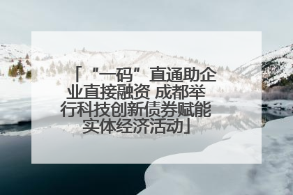 “一码”直通助企业直接融资 成都举行科技创新债券赋能实体经济活动