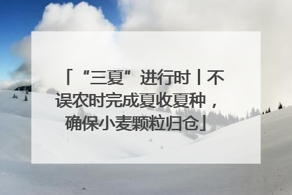 “三夏”进行时丨不误农时完成夏收夏种，确保小麦颗粒归仓