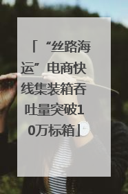 “丝路海运”电商快线集装箱吞吐量突破10万标箱