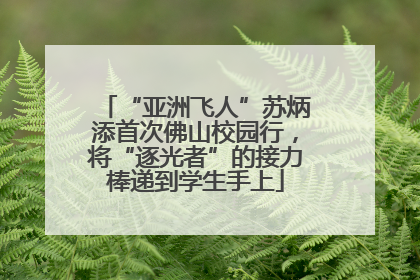 “亚洲飞人”苏炳添首次佛山校园行，将“逐光者”的接力棒递到学生手上