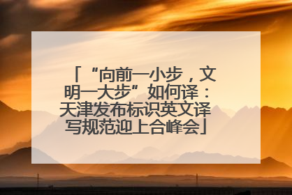 “向前一小步，文明一大步”如何译：天津发布标识英文译写规范迎上合峰会