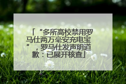 “多所高校禁用罗马仕两万毫安充电宝”，罗马仕发声明道歉：已展开核查