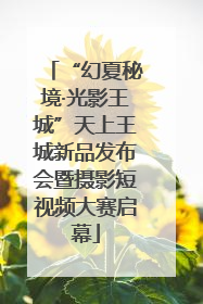 “幻夏秘境·光影王城”天上王城新品发布会暨摄影短视频大赛启幕