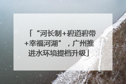 “河长制+碧道碧带+幸福河湖”，广州推进水环境提档升级