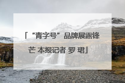 “青字号”品牌展露锋芒 本报记者 罗 珺