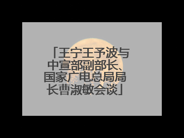 王宁王予波与中宣部副部长、国家广电总局局长曹淑敏会谈