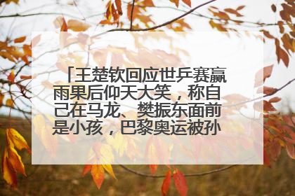 王楚钦回应世乒赛赢雨果后仰天大笑，称自己在马龙、樊振东面前是小孩，巴黎奥运被孙颖莎带着打
