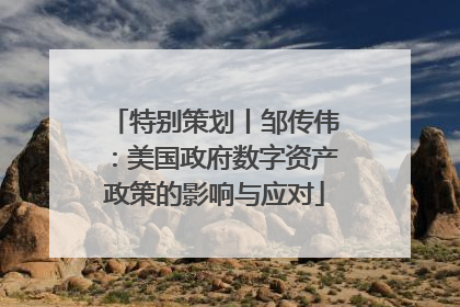 特别策划丨邹传伟：美国政府数字资产政策的影响与应对