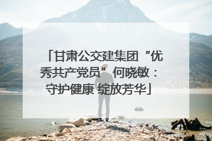 甘肃公交建集团“优秀共产党员”何晓敏：守护健康 绽放芳华