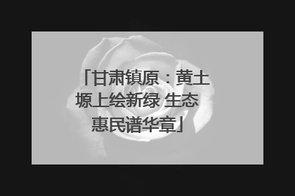 甘肃镇原：黄土塬上绘新绿 生态惠民谱华章