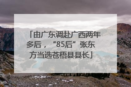 由广东调赴广西两年多后，“85后”张东方当选苍梧县县长