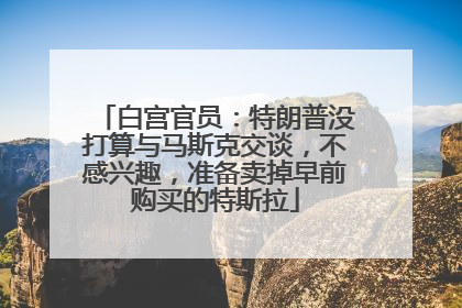 白宫官员：特朗普没打算与马斯克交谈，不感兴趣，准备卖掉早前购买的特斯拉