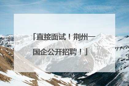 直接面试！荆州一国企公开招聘！