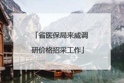 省医保局来威调研价格招采工作