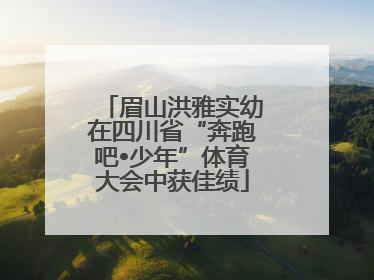 眉山洪雅实幼在四川省“奔跑吧•少年”体育大会中获佳绩