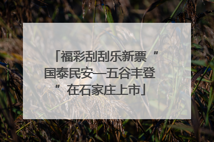 福彩刮刮乐新票“国泰民安—五谷丰登”在石家庄上市
