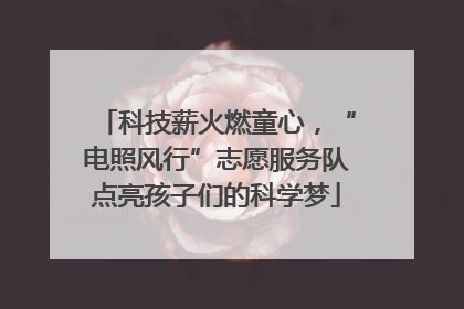 科技薪火燃童心，“电照风行”志愿服务队点亮孩子们的科学梦