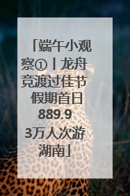 端午小观察①丨龙舟竞渡过佳节 假期首日889.93万人次游湖南