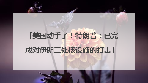 美国动手了！特朗普：已完成对伊朗三处核设施的打击