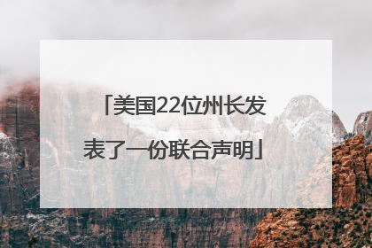 美国22位州长发表了一份联合声明