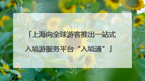 上海向全球游客推出一站式入境游服务平台“入境通”