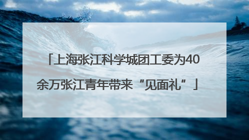 上海张江科学城团工委为40余万张江青年带来“见面礼”