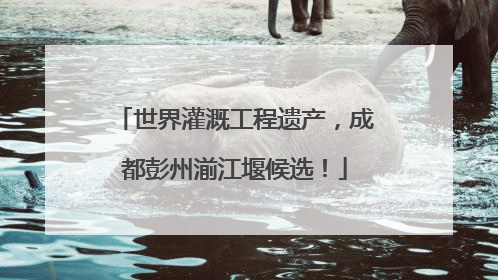 世界灌溉工程遗产，成都彭州湔江堰候选！