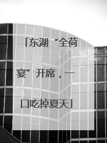 东湖“全荷宴”开席，一口吃掉夏天