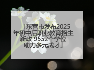 东营市发布2025年初中后职业教育招生新政 9552个学位助力多元成才