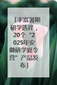 丰富暑期研学选择，20个“2025年安徽研学夏令营”产品发布