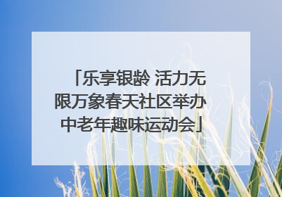 乐享银龄 活力无限万象春天社区举办中老年趣味运动会