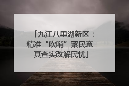 九江八里湖新区：精准“吹哨”聚民意 真查实改解民忧
