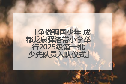 争做强国少年 成都龙泉驿洛带小学举行2025级第一批少先队员入队仪式