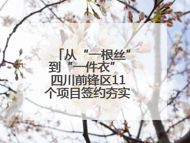 从“一根丝”到“一件衣” 四川前锋区11个项目签约夯实轻纺全产业链