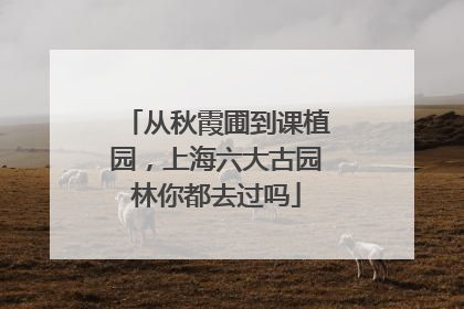 从秋霞圃到课植园，上海六大古园林你都去过吗