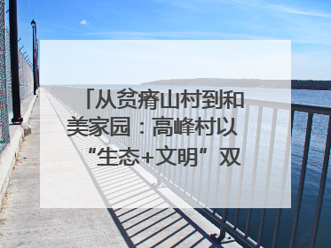 从贫瘠山村到和美家园：高峰村以“生态+文明”双引擎驱动振兴