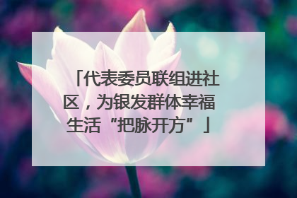 代表委员联组进社区，为银发群体幸福生活“把脉开方”