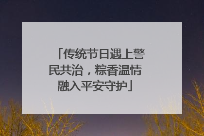 传统节日遇上警民共治，粽香温情融入平安守护