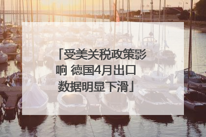 受美关税政策影响 德国4月出口数据明显下滑