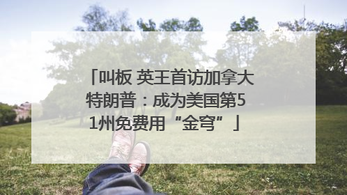 叫板 英王首访加拿大 特朗普：成为美国第51州免费用“金穹”