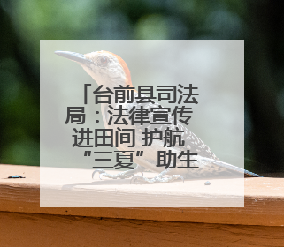 台前县司法局：法律宣传进田间 护航“三夏”助生产