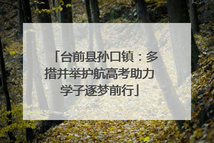 台前县孙口镇：多措并举护航高考助力学子逐梦前行