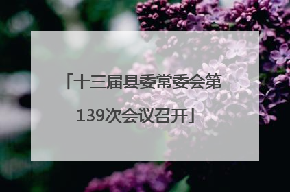 十三届县委常委会第139次会议召开