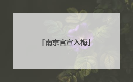 南京官宣入梅