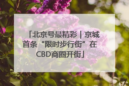 北京号最精彩｜京城首条“限时步行街”在CBD商圈开街