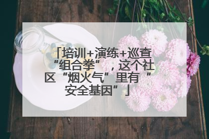 培训+演练+巡查“组合拳”，这个社区“烟火气”里有“安全基因”