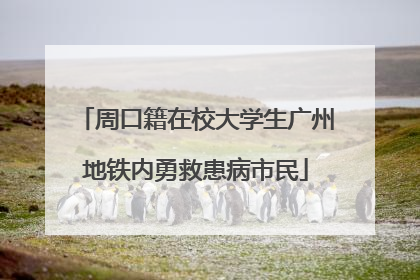 周口籍在校大学生广州地铁内勇救患病市民